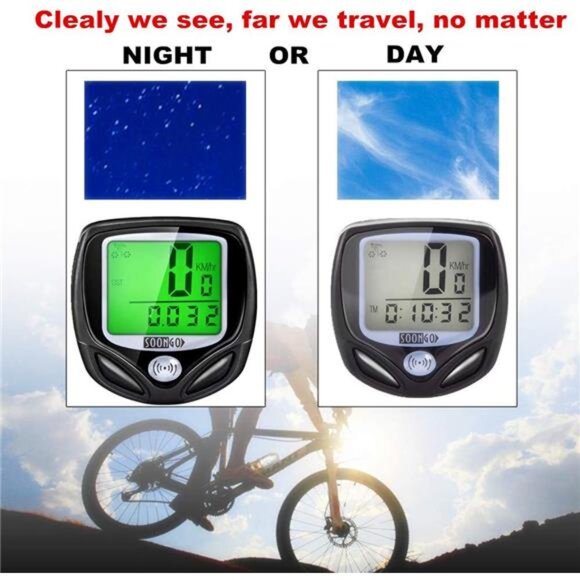 Bike Speedometer, Bicycle odometers,Bicycle Speedometer Wireless Cycle Bike - Picture 5 of 7